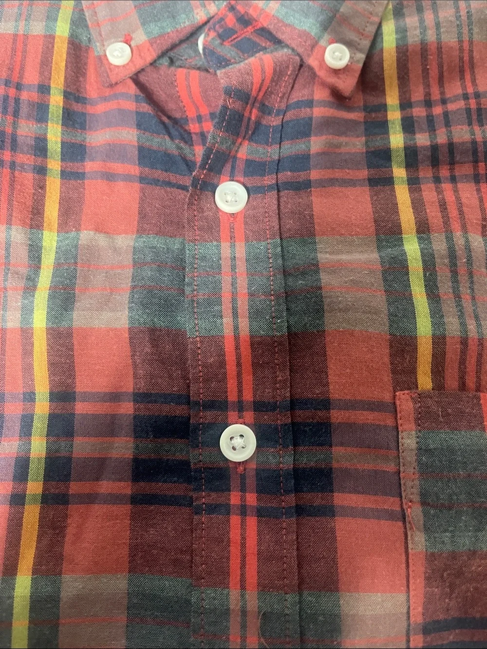 J Crew Slim Red Plaid Button-Down Shirt - Classic Casual Style